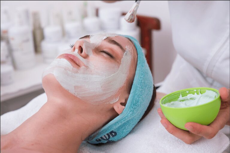 a lady having a facial